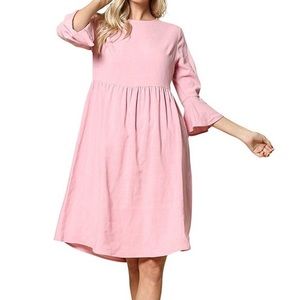 Ces Femme Burnt Orange Midi Dress with Flared Sleeves from Piper and Scoot